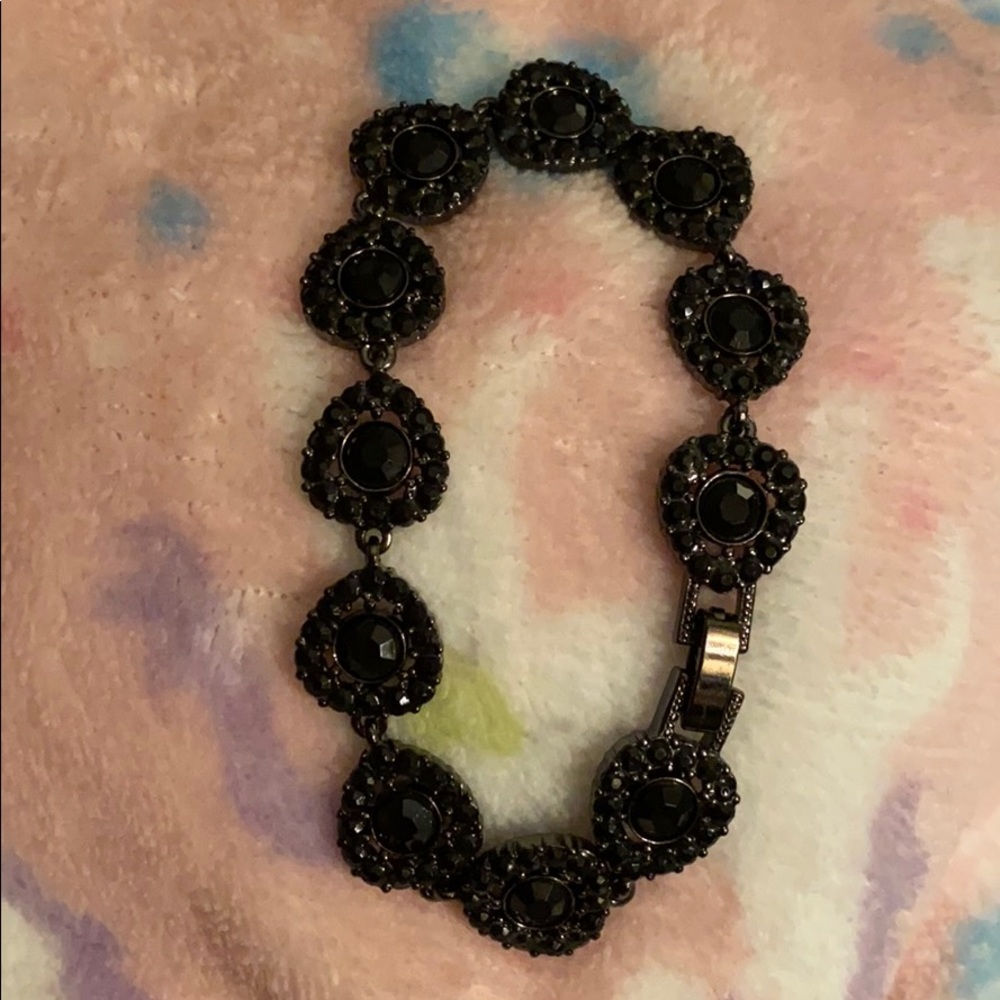 1928 black rhinestone bracelet